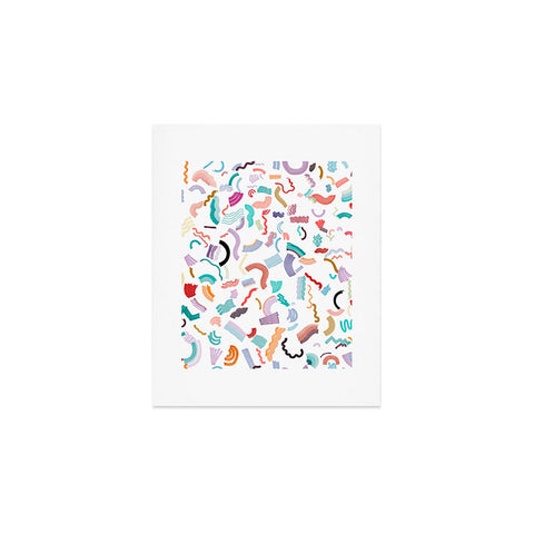 Ninola Design Curly and Zigzag stripes Marker drawing Art Print