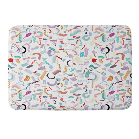 Ninola Design Curly and Zigzag stripes Marker drawing Memory Foam Bath Mat