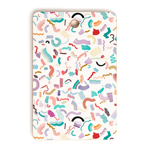 Ninola Design Curly and Zigzag stripes Marker drawing Cutting Board Rectangle