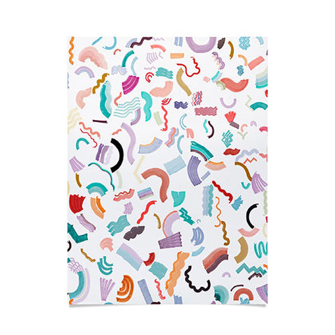 Ninola Design Curly and Zigzag stripes Marker drawing Poster