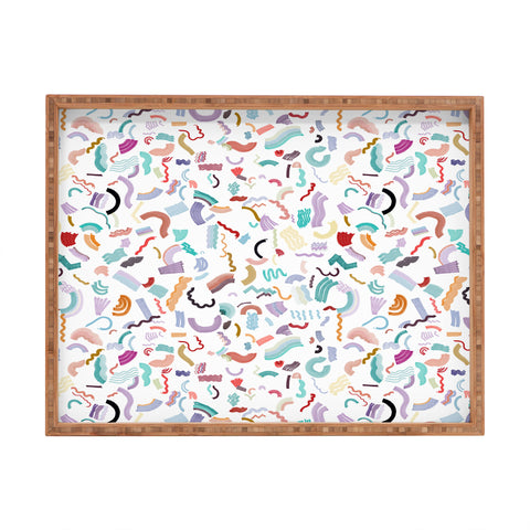 Ninola Design Curly and Zigzag stripes Marker drawing Rectangular Tray