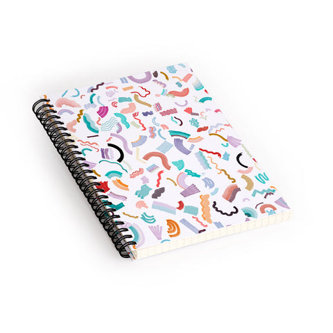 Ninola Design Curly and Zigzag stripes Marker drawing Spiral Notebook