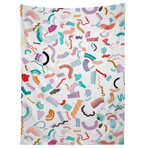 Ninola Design Curly and Zigzag stripes Marker drawing Tapestry
