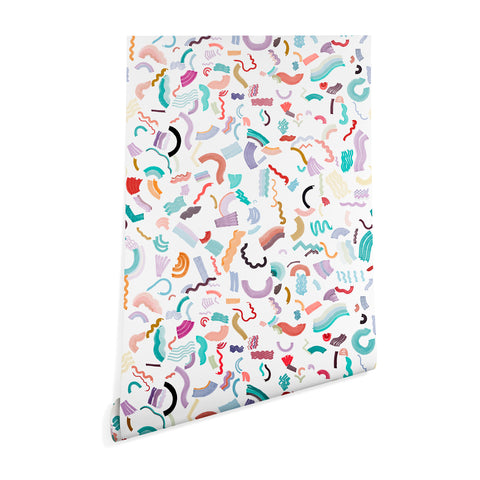 Ninola Design Curly and Zigzag stripes Marker drawing Wallpaper