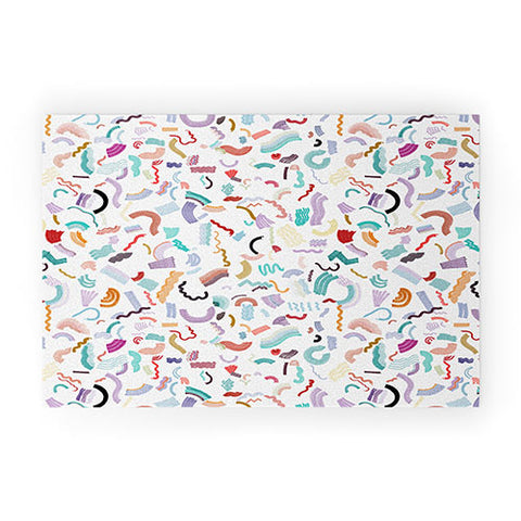 Ninola Design Curly and Zigzag stripes Marker drawing Welcome Mat