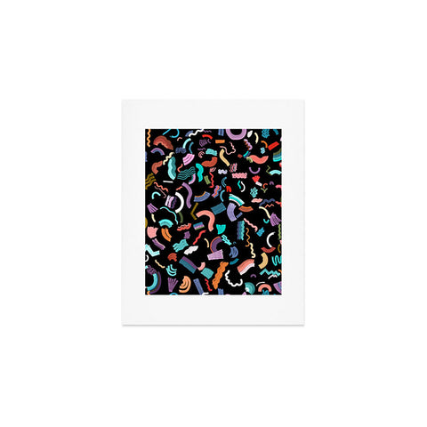 Ninola Design Curly Zigzag Marker Black Art Print