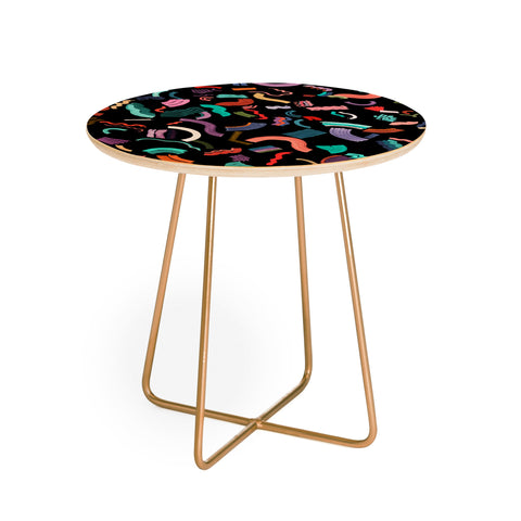 Ninola Design Curly Zigzag Marker Black Round Side Table