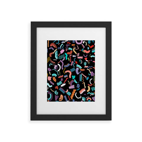 Ninola Design Curly Zigzag Marker Black Framed Art Print