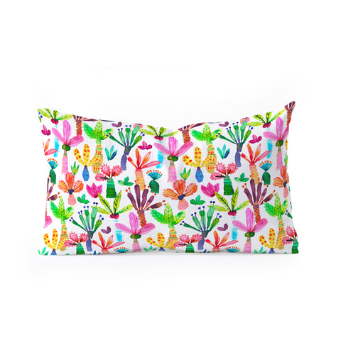 Ninola Design Cute and colorful tropical jungle Oblong Throw Pillow