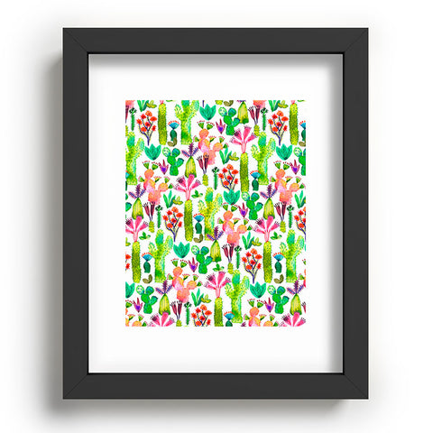 Ninola Design Cute and green cacti garden plants Recessed Framing Rectangle