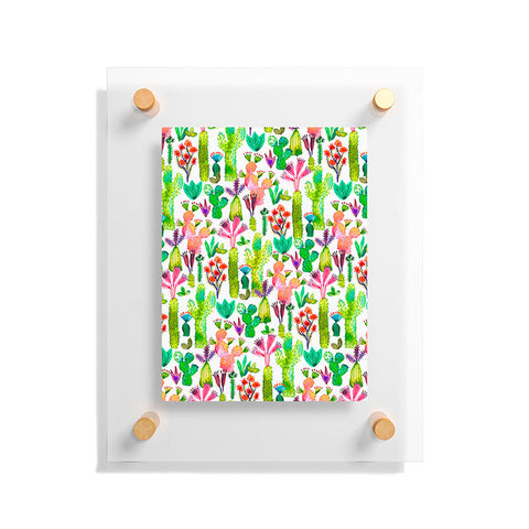 Ninola Design Cute and green cacti garden plants Floating Acrylic Print