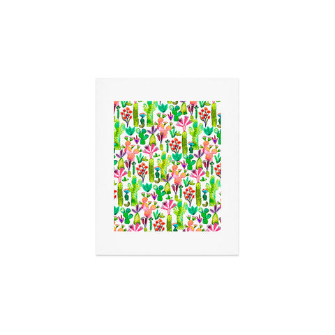 Ninola Design Cute and green cacti garden plants Art Print