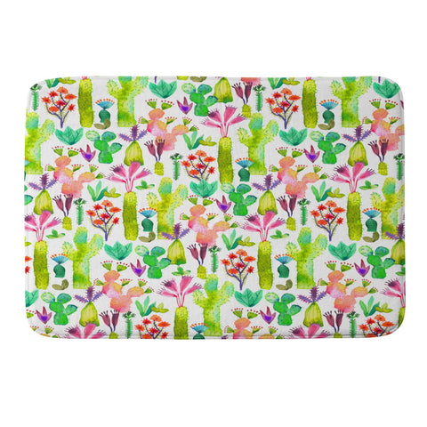 Ninola Design Cute and green cacti garden plants Memory Foam Bath Mat
