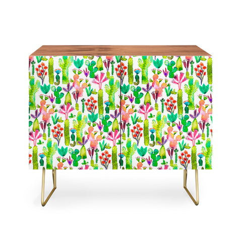 Ninola Design Cute and green cacti garden plants Credenza