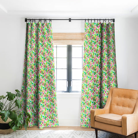 Ninola Design Cute and green cacti garden plants Blackout Window Curtain
