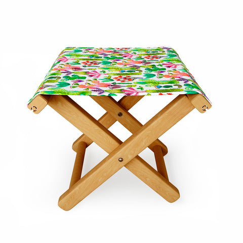 Ninola Design Cute and green cacti garden plants Folding Stool
