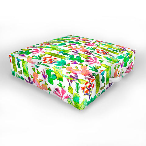 Ninola Design Cute and green cacti garden plants Outdoor Floor Cushion