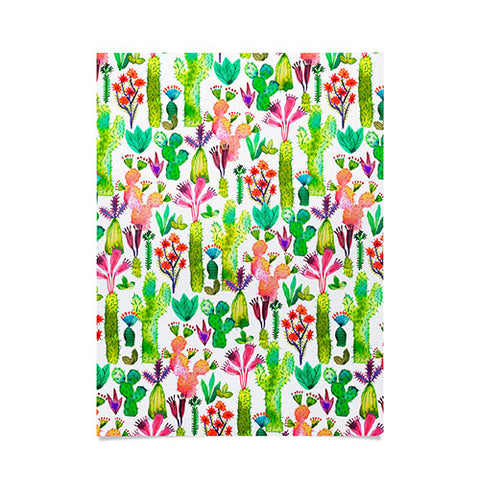 Ninola Design Cute and green cacti garden plants Poster