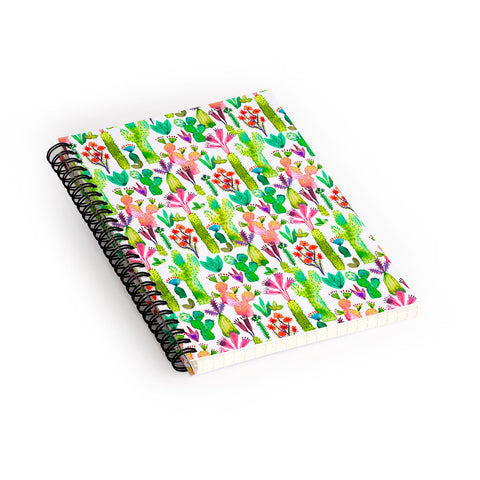 Ninola Design Cute and green cacti garden plants Spiral Notebook