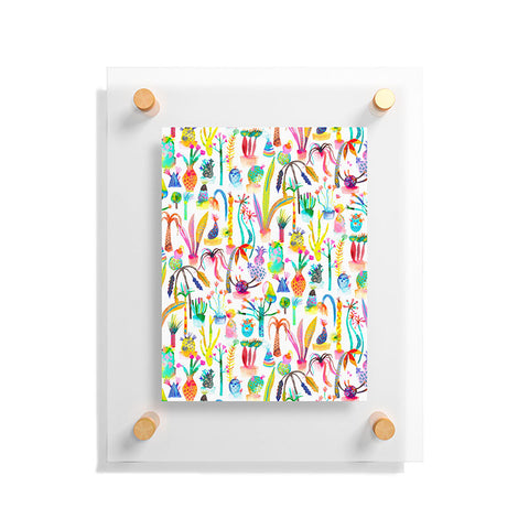 Ninola Design Cute and Imaginary Lush Garden Plants Floating Acrylic Print