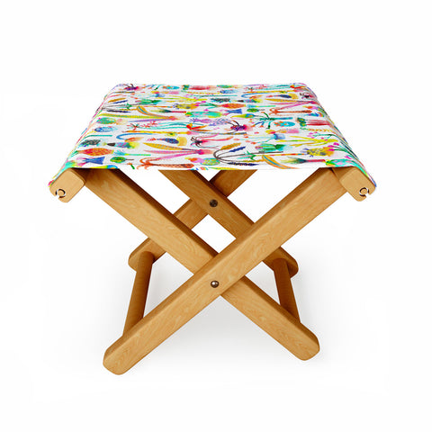 Ninola Design Cute and Imaginary Lush Garden Plants Folding Stool