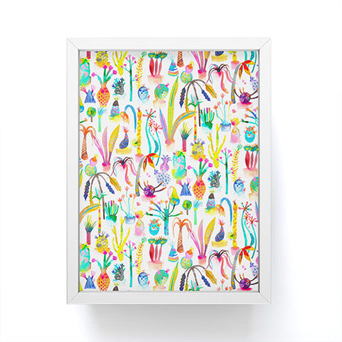 Ninola Design Cute and Imaginary Lush Garden Plants Framed Mini Art Print