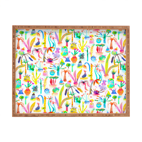 Ninola Design Cute and Imaginary Lush Garden Plants Rectangular Tray