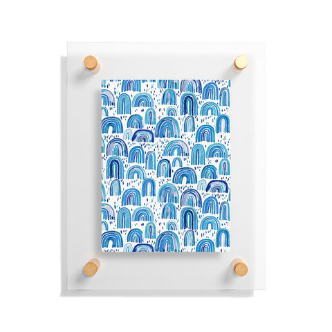 Ninola Design Cute Blue Rainbows Floating Acrylic Print