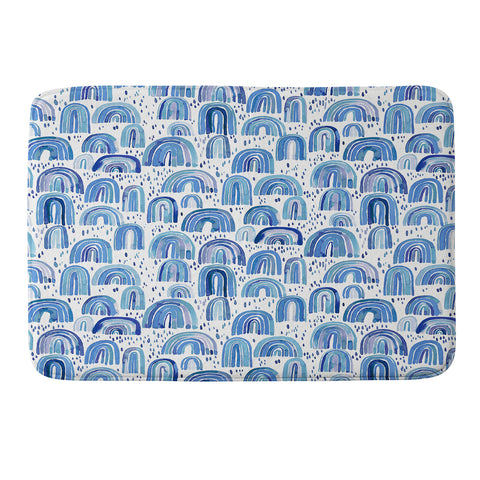 Ninola Design Cute Blue Rainbows Memory Foam Bath Mat