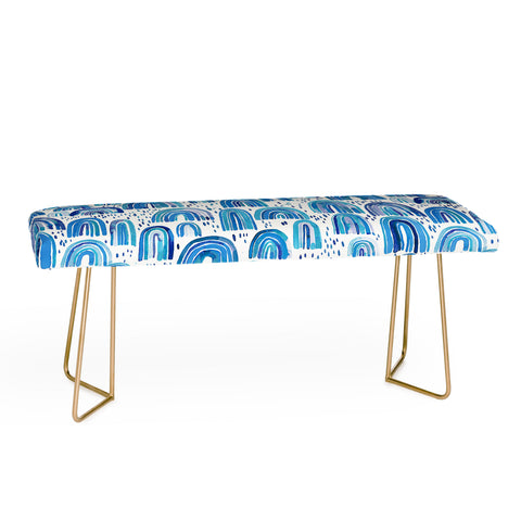 Ninola Design Cute Blue Rainbows Bench