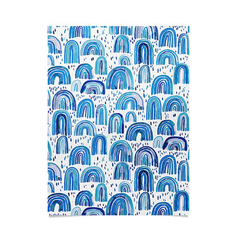 Ninola Design Cute Blue Rainbows Poster