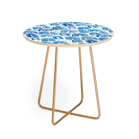 Ninola Design Cute Blue Rainbows Round Side Table
