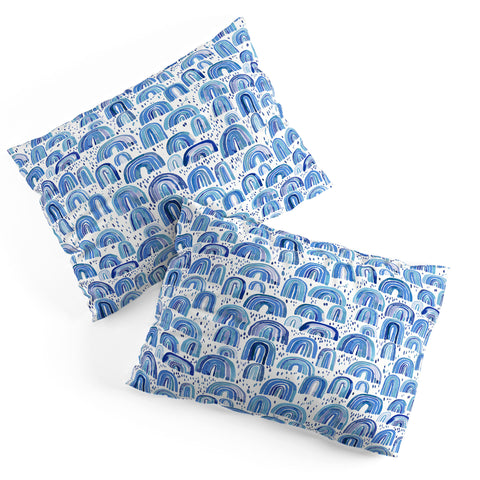 Ninola Design Cute Blue Rainbows Pillow Shams