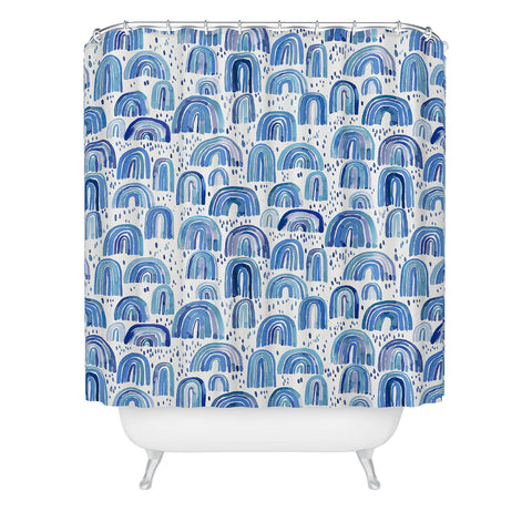 Ninola Design Cute Blue Rainbows Shower Curtain