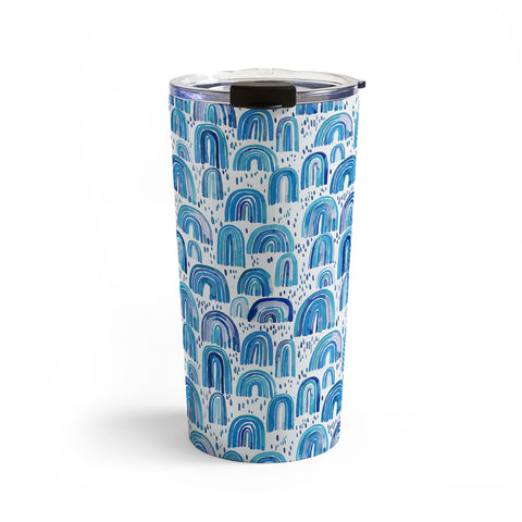 Ninola Design Cute Blue Rainbows Travel Mug