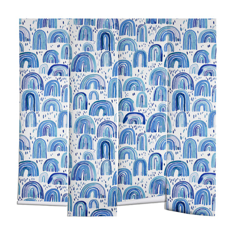 Ninola Design Cute Blue Rainbows Wall Mural