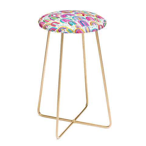 Ninola Design Cute colorful rainbows Counter Stool