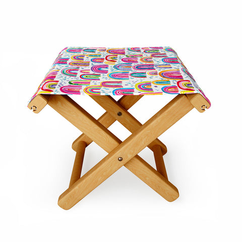 Ninola Design Cute colorful rainbows Folding Stool