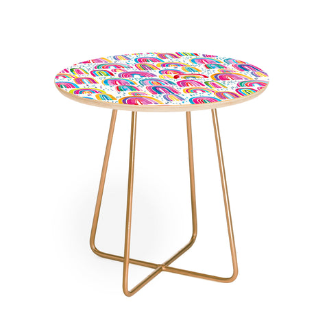 Ninola Design Cute colorful rainbows Round Side Table