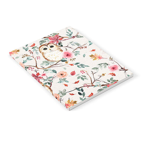 Ninola Design Cute Owls Tree Green Pink Notebook
