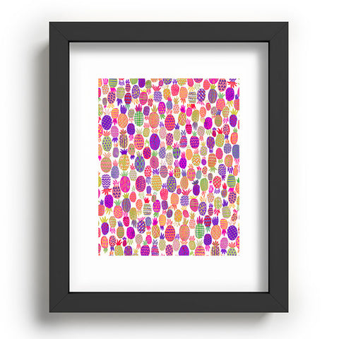 Ninola Design Cute Pink Pineapples Recessed Framing Rectangle