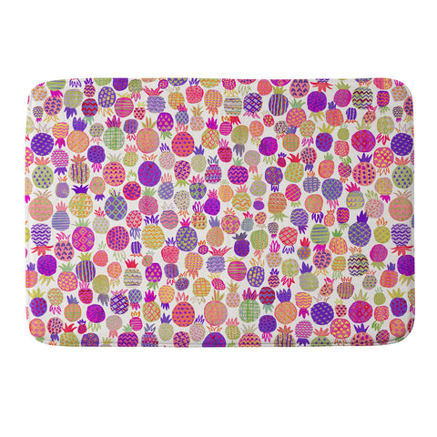 Ninola Design Cute Pink Pineapples Memory Foam Bath Mat