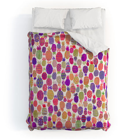 Ninola Design Cute Pink Pineapples Comforter