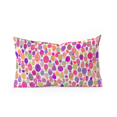 Ninola Design Cute Pink Pineapples Oblong Throw Pillow