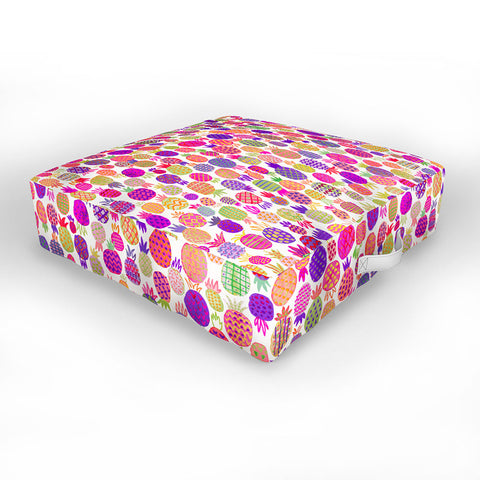 Ninola Design Cute Pink Pineapples Outdoor Floor Cushion