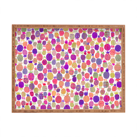 Ninola Design Cute Pink Pineapples Rectangular Tray