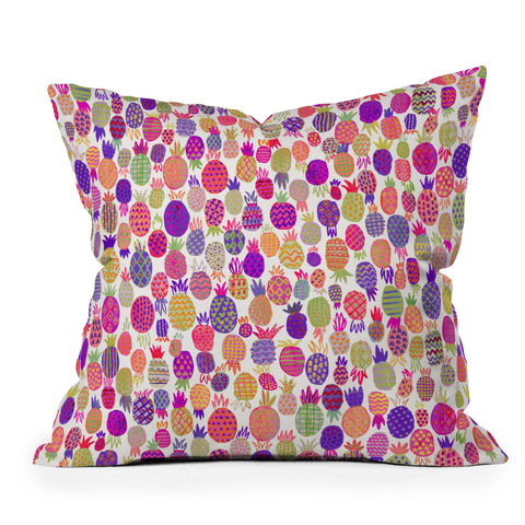 Ninola Design Cute Pink Pineapples Throw Pillow