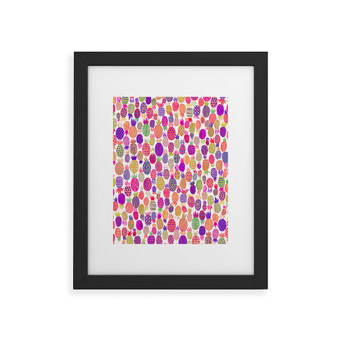 Ninola Design Cute Pink Pineapples Framed Art Print