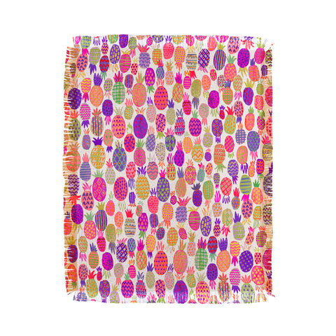 Ninola Design Cute Pink Pineapples Throw Blanket