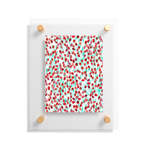 Ninola Design Cute Spring Ladybugs Floating Acrylic Print